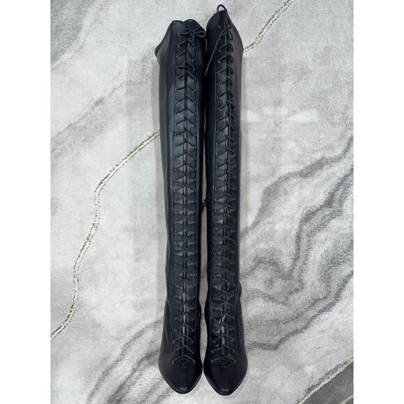Christian Louboutin Anjel Alta Botta 100 Black Knee Thigh High OTK Heel Boot 40 - Picture 8 of 12